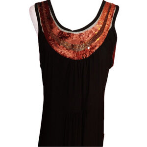 Avenue Plus Dress Copper Sequin Neckline 14/16